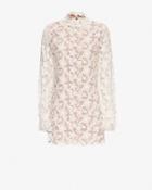 Alexis Mock Neck Lace Dress: White