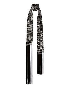Missoni Black And White Fringe Knit Scarf