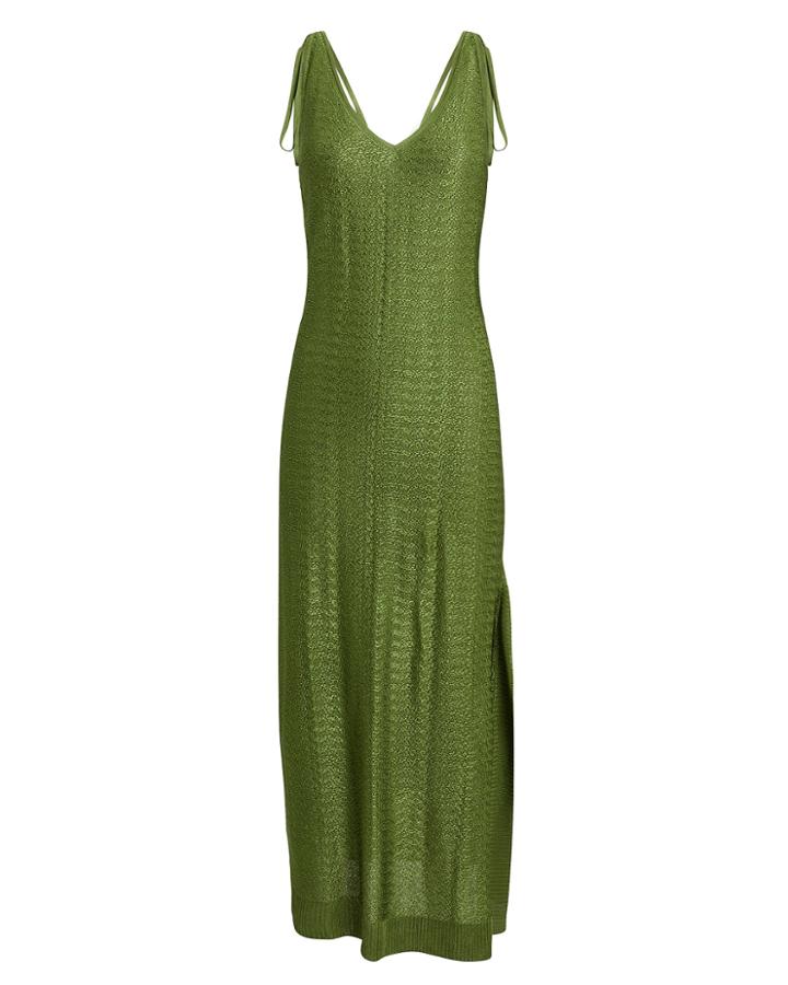 Esteban Cortazar Moss Green Knit Midi Dress Moss Green P