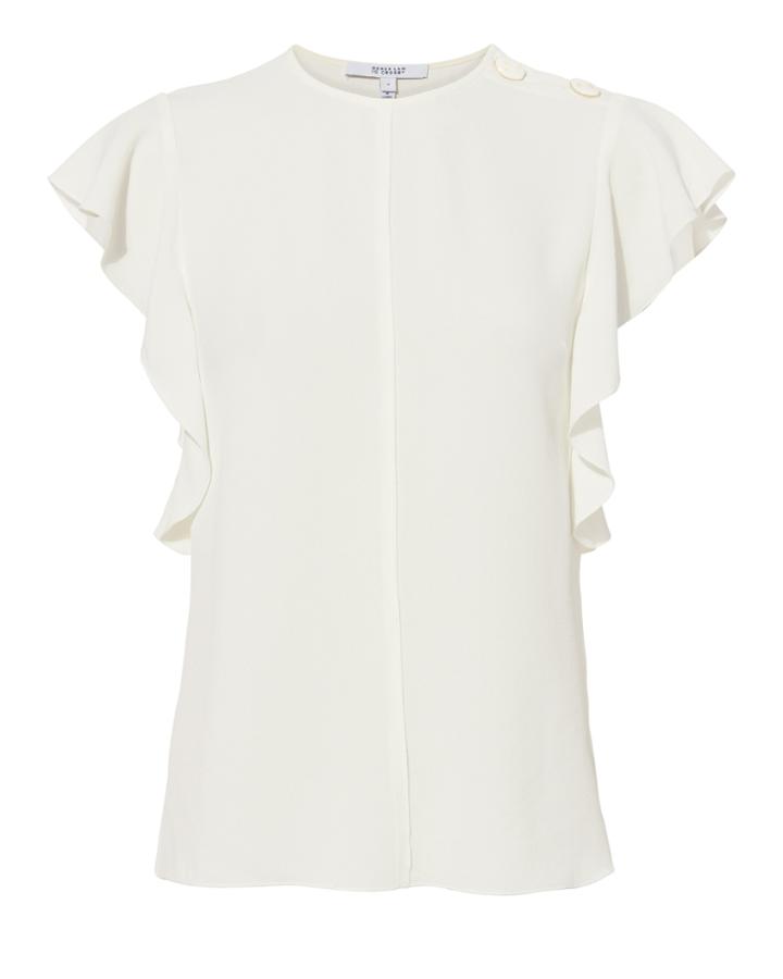 Derek Lam 10 Crosby Ruffled White Blouse White Zero