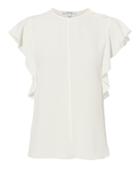 Derek Lam 10 Crosby Ruffled White Blouse White Zero