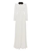 Self-portrait Lace Bodice And Pleated Skirt Gown White 2
