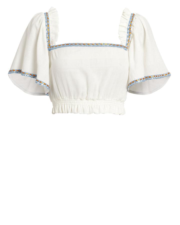 Clube Bossa Ratina Embroidered Top White M