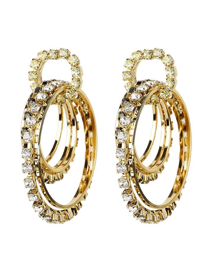 Rosantica Rock Circle Crystal Earrings Gold 1size