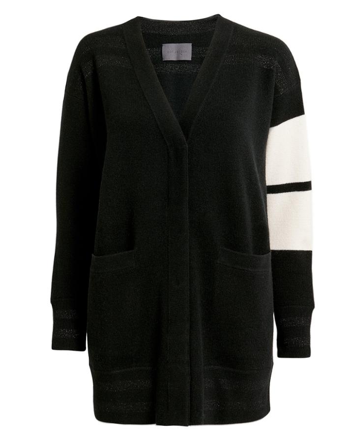 Zoe Jordan Longline Edison Cardigan Black/white S/m