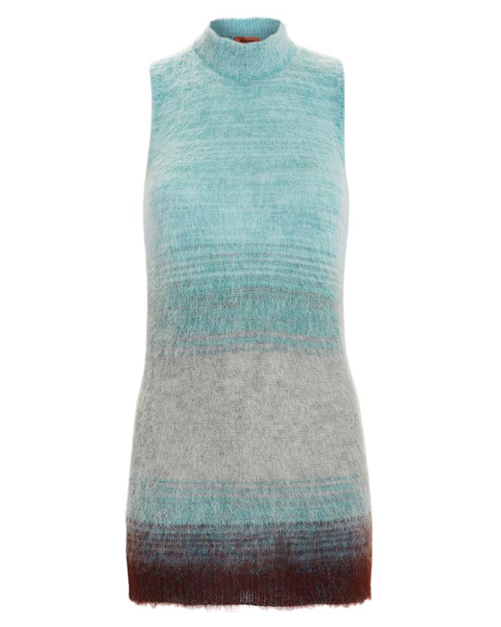 Missoni Mohair Turtleneck Tank Blue-lt 40
