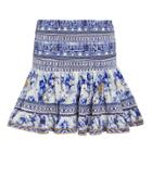 Camilla Saint Germaine Printed Mini Skirt White/blue M