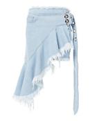 Marques' Almeida Frilled Denim Wrap Skirt