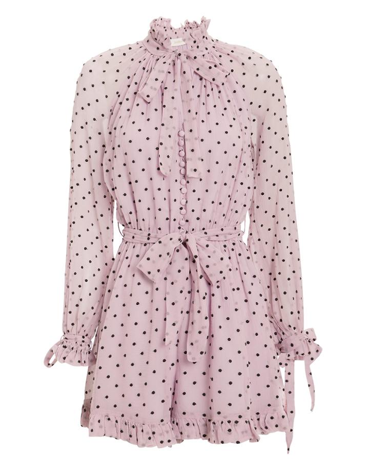 Zimmermann Ninety-six Polka Dot Playsuit Pink 1