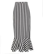 Saloni London Saloni Portia Stripe Maxi Skirt Black/white 2