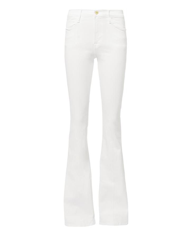 Frame Le High Flare White Jeans White 24