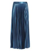 Alc A.l.c. Bobby Blue Metallic Pleated Skirt Blue-drk 2