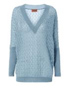 Missoni Wavy Knit Lurex Sweater Blue-lt 42