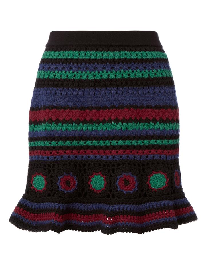 Adam Selman Flirty Crochet Skirt