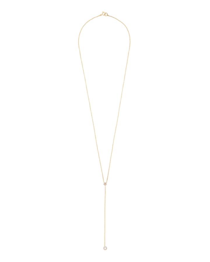 Mateo Mini Diamond And Circle Lariat Necklace Gold 1size