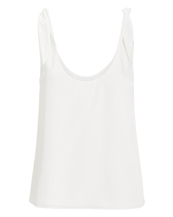Exclusive For Intermix Intermix Lorena Silk Tie Sleeve Tank Ivory Zero