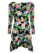 Saloni London Saloni Felice Mini Dress Black/floral 6