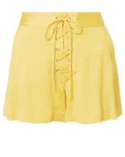 Veronica Beard Lulu Lace-up Shorts Yellow 6