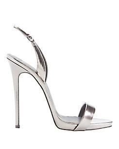 Giuseppe Zanotti Slingback Gunmetal Leather Sandals