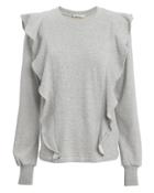 Alc A.l.c. Keller Ruffle Sweatshirt Grey-lt S