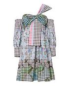 Peter Pilotto Off Shoulder Gingham Dress