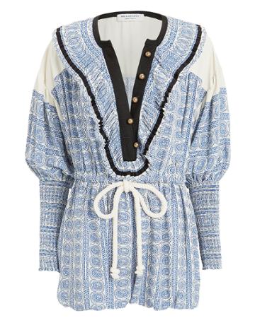 Philosophy Di L.serafini Philosophy Di Lorenzo Serafini Blue Paisley Romper Blue/white/black Paisley 38