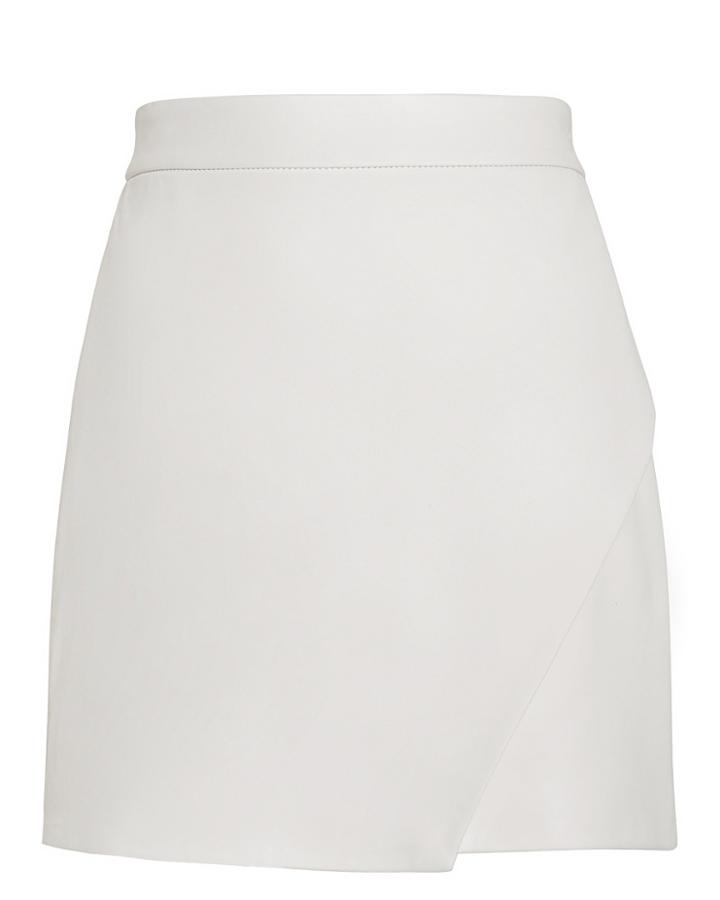 Michelle Mason White Leather Mini Skirt White 8
