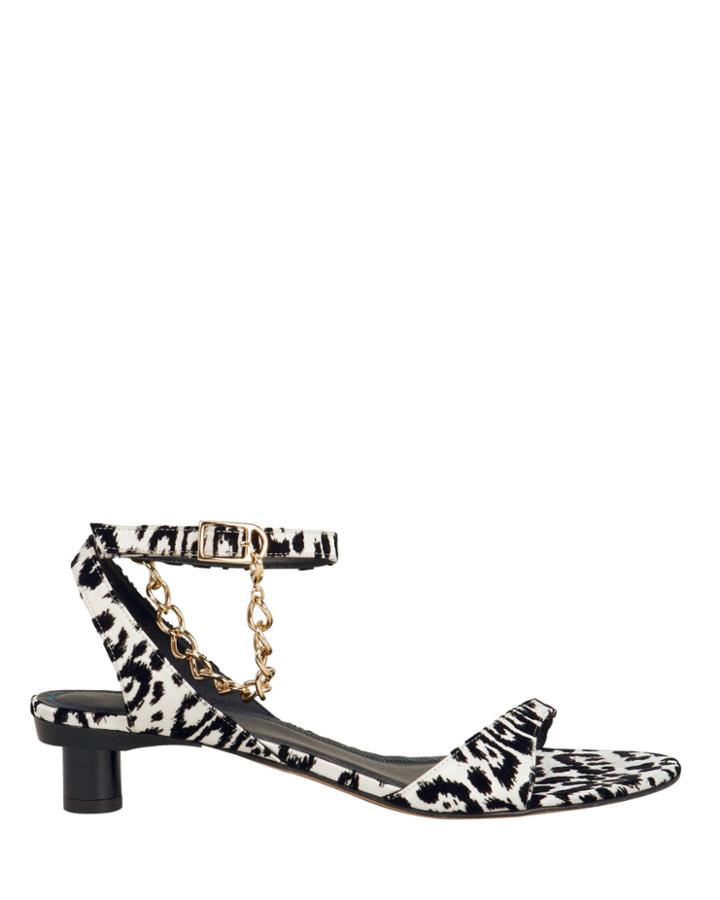 Tibi Nathan Dalmatian Chain Kitten Heels Black/white 38.5