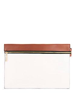 Victoria Beckham Colorblock Zipper Clutch