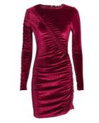 Torn Ronny Kobo Yarden Dark Red Velvet Dress Burgundy P