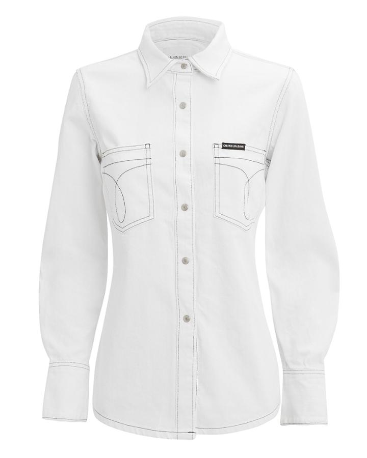 Calvin Klein Jeans Utility White Denim Shirt White Denim S