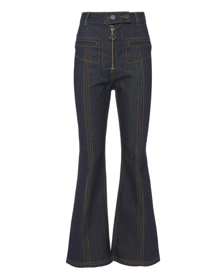 Ellery Hemisphere Cropped Flare Jeans Denim-drk 26