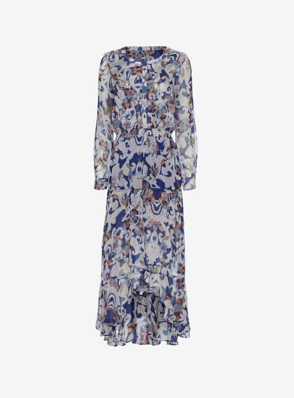 Twelfth Street By Cynthia Vincent Exclusive Long Sleeve Paisley Ruffle Dress