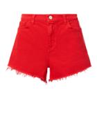 L'agence Ryland Siren Red Cut Off Shorts Red 23