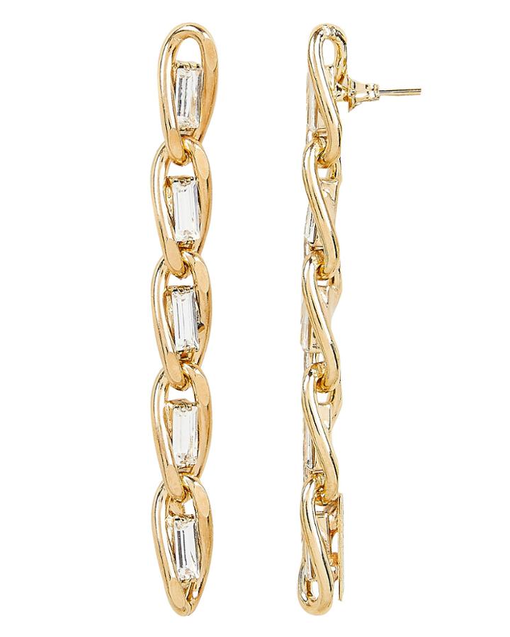 Rosantica Slim Long Baguette Earrings Gold 1size