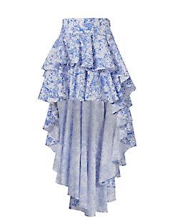 Caroline Constas Giulia Blue Toile Skirt