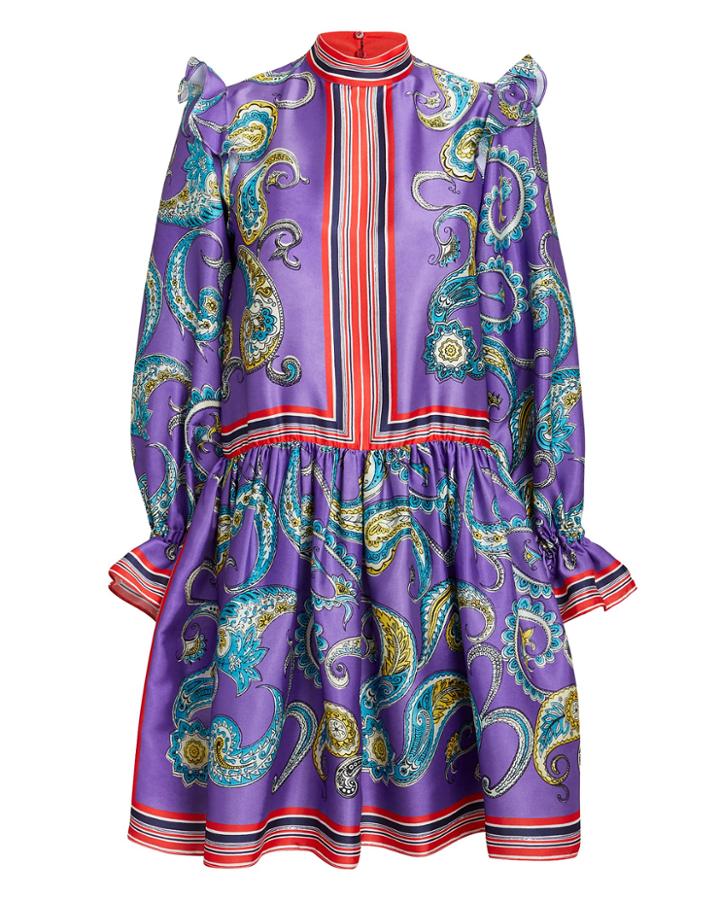 Philosophy Di L.serafini Philosophy Di Lorenzo Serafini Paisley Printed Mini Dress Purple/blue/yellow 42