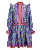 Philosophy Di L.serafini Philosophy Di Lorenzo Serafini Paisley Printed Mini Dress Purple/blue/yellow 42