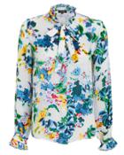 Saloni London Saloni Emile Floral Blouse Ivory/green Floral 10