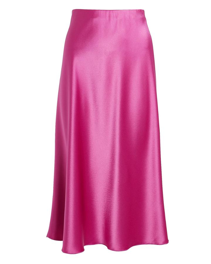 Nanushka Zarina Satin Slip Mini Skirt Berry L
