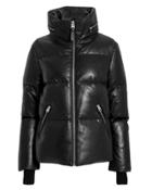 Mackage Leather Puffer Jacket Black M