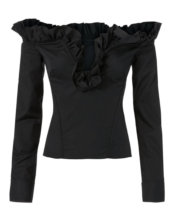 Marques Almeida Marques' Almeida Corset Ruffle Top Black M
