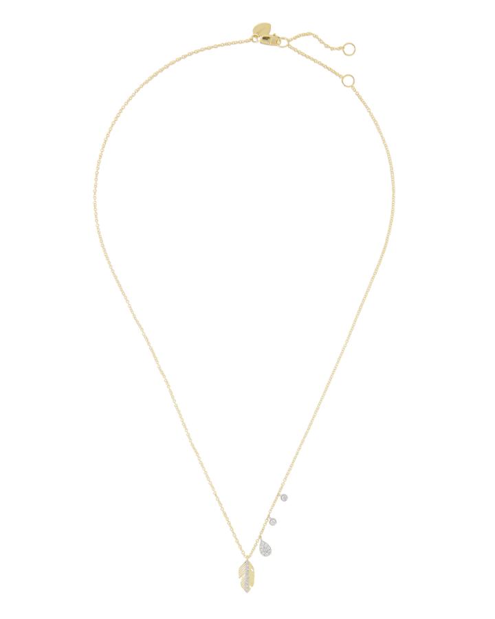 Meira T Feather Delicate Necklace Gold 1size