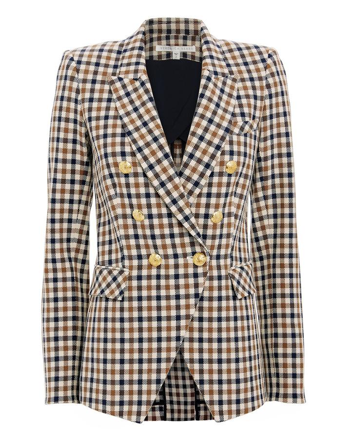 Veronica Beard Lonny Check Blazer Brown 8