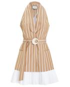 Alexis Carmona Poplin Sleeveless Dress Brown/white S