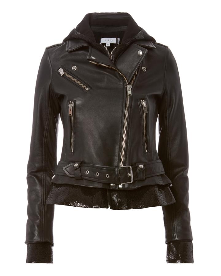 Iro Riley Sequin Insert Leather Jacket