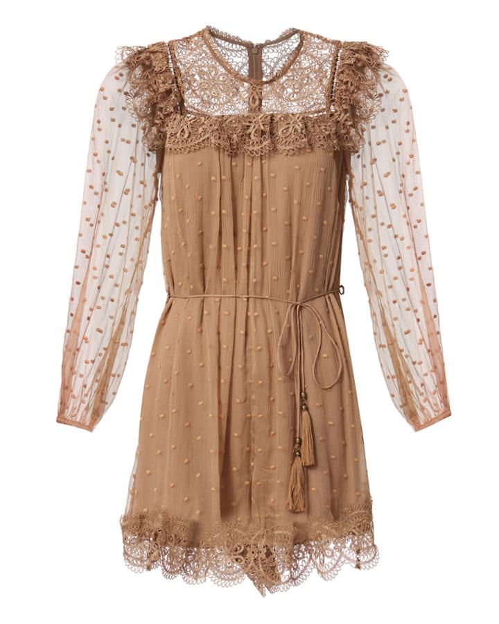 Zimmermann Meridian Circle Lace Romper Beige Zero