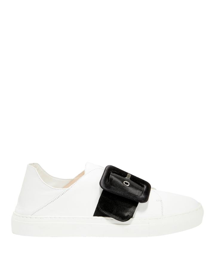Minna Parikka Satin Buckle Sneakers White 36