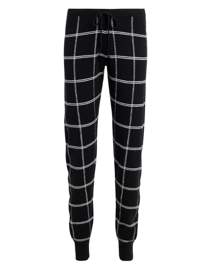 Madeleine Thompson Salina Grid Pants Black/white S