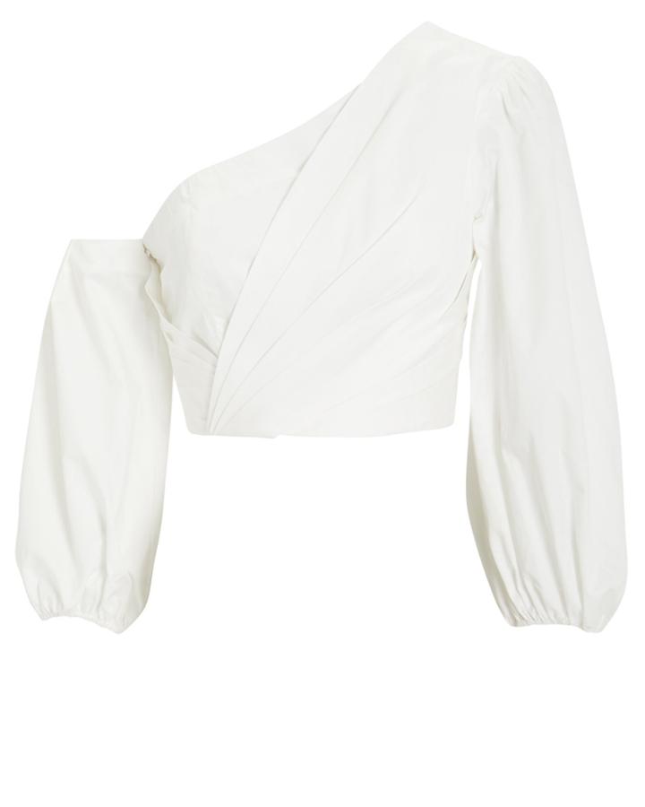 Amur Ale One Shoulder Crop Top White M